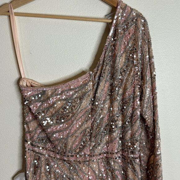 Mac Duggal One-Shoulder fully embellished sequin Sequin Gown dress size 16 4982 - Picture 6 of 13